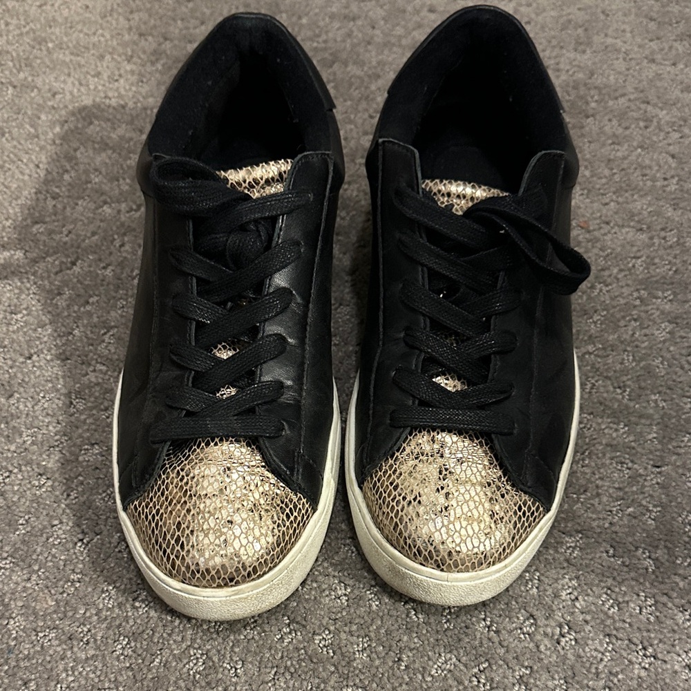 Nine West Stylish Black and Gold Women's Sneakers